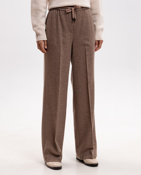 Peserico Brown wool and cashmere pants P0440504314
