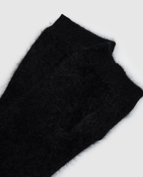 Y`S Yamamoto Black cashmere flap mittens YWA13194