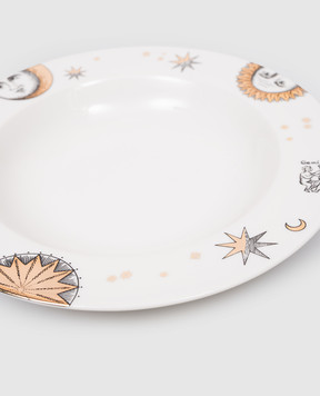 Fornasetti White porcelain soup plate Astronomici P50Z302