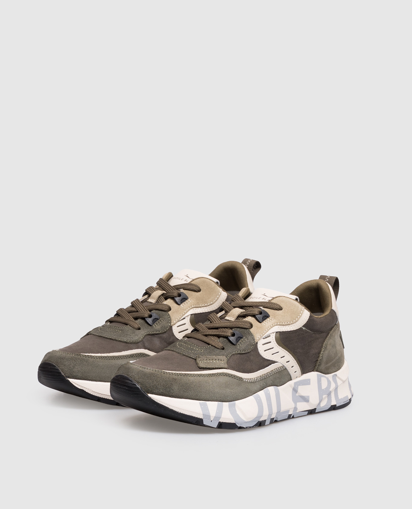 Green combination sneakers CLUB01 Voile Blanche 2