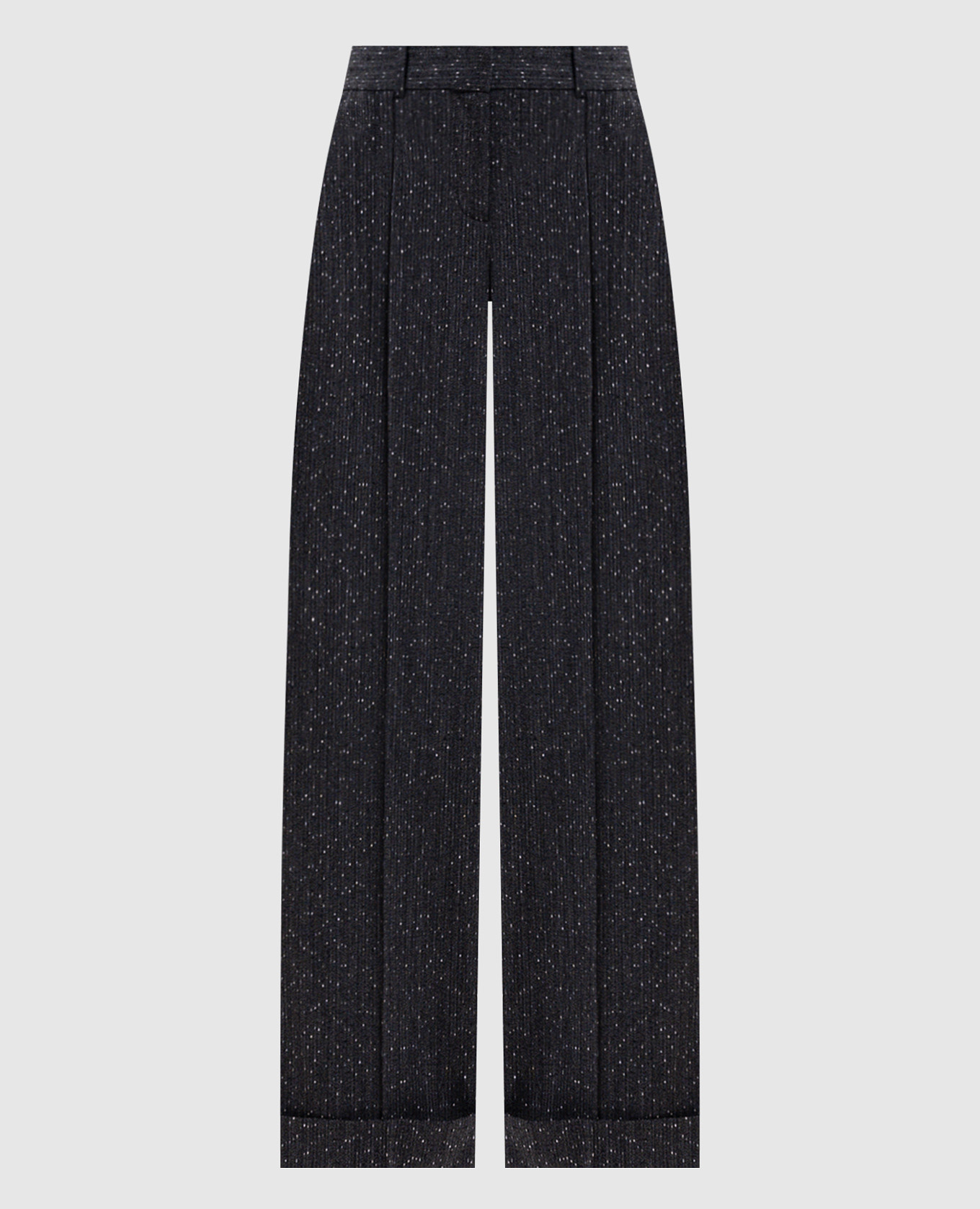 Grey wool trousers with lapels