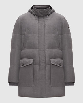 Peserico Gray down jacket with wool R52244D2574