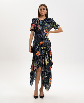 Alexander McQueen Black dress with floral pattern Spider 861420QZAQV