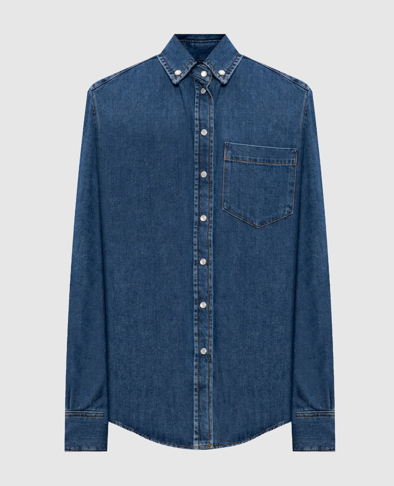 

Blue denim shirt with accent shoulders Thierry Mugler