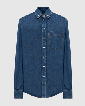 Thierry Mugler Blue denim shirt with accent shoulders 26P6TO08412032