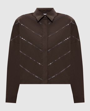 Peserico Brown shirt with sequins S0687100Q08932