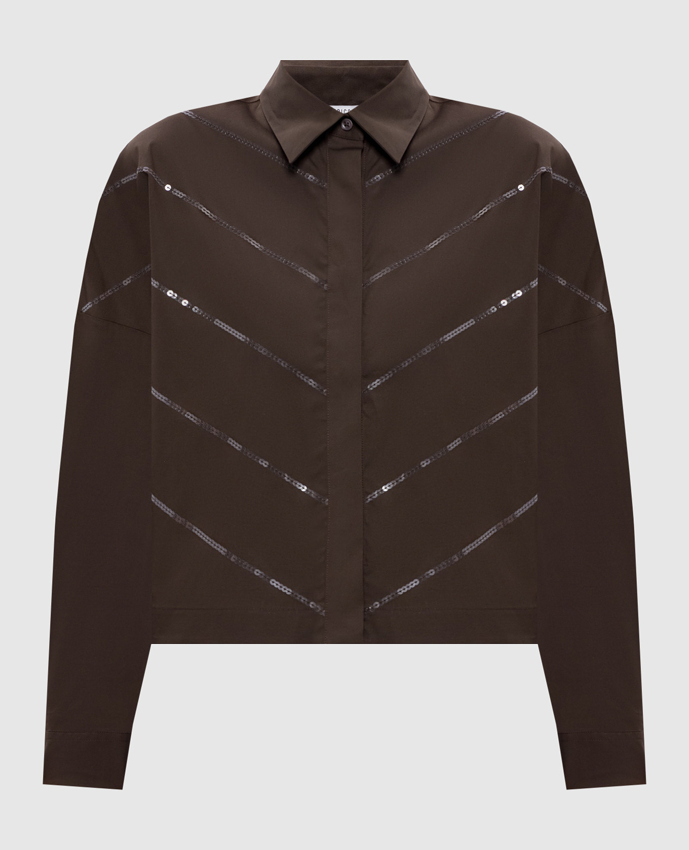 Brown shirt with sequins Peserico