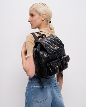 Twinset Black backpack with geometric print 261TB7280