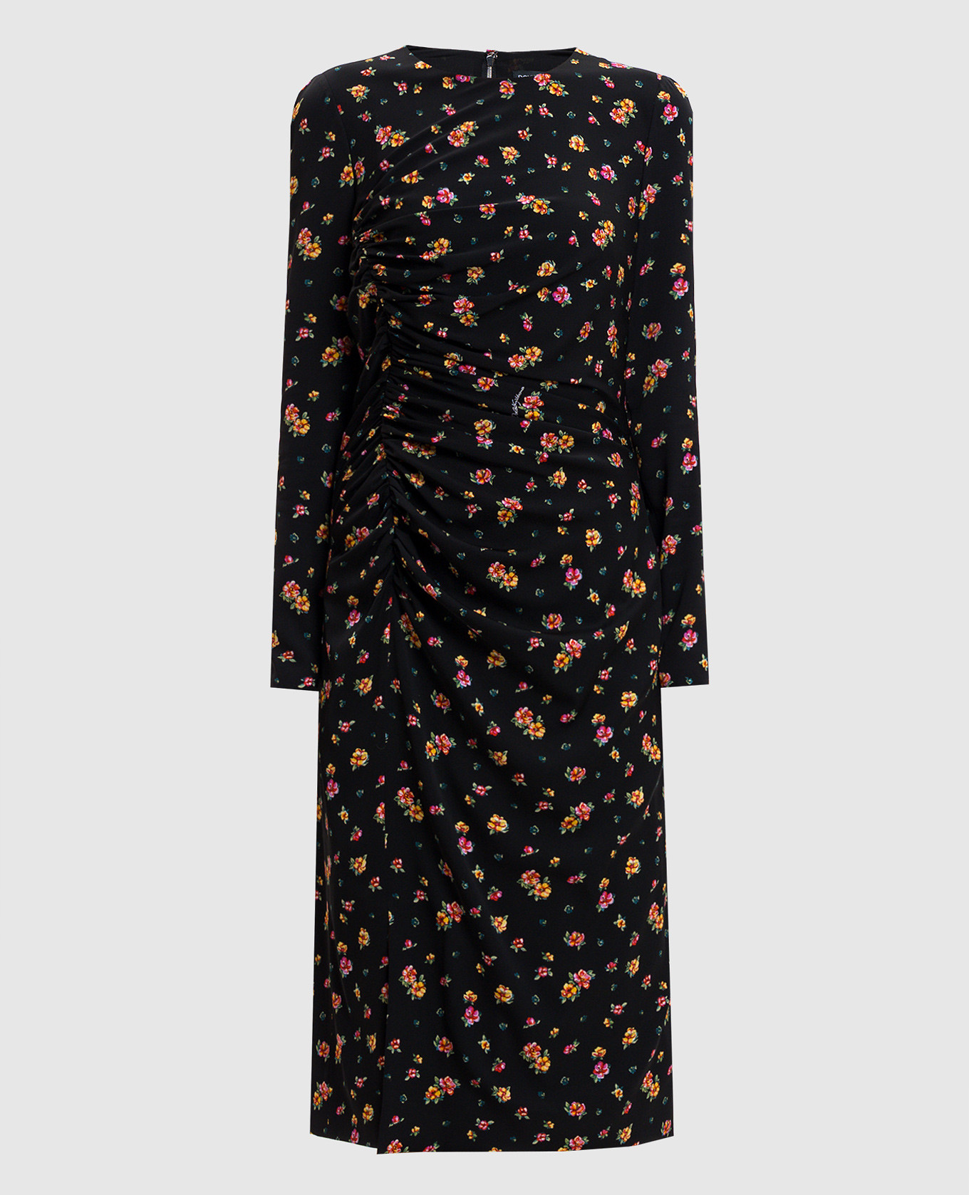 Black midi dress with printed silk Dolce&Gabbana