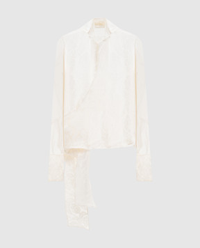 Marc Le Bihan Ivory silk wrap blouse 26404