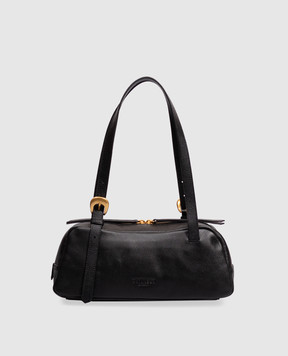 Twinset Black leather bag with embossed logo 262TB7193
