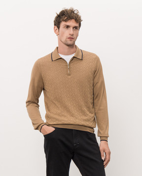 Castangia dal 1850 Brown wool, silk and cashmere polo shirt NCCA42H26I26