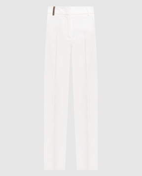 Peserico White pants with a patch M04716J001953