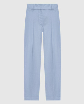Peserico Blue linen trousers with lapels A04210D02606