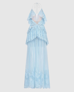 Montsand Blue lace dress with an open back D349