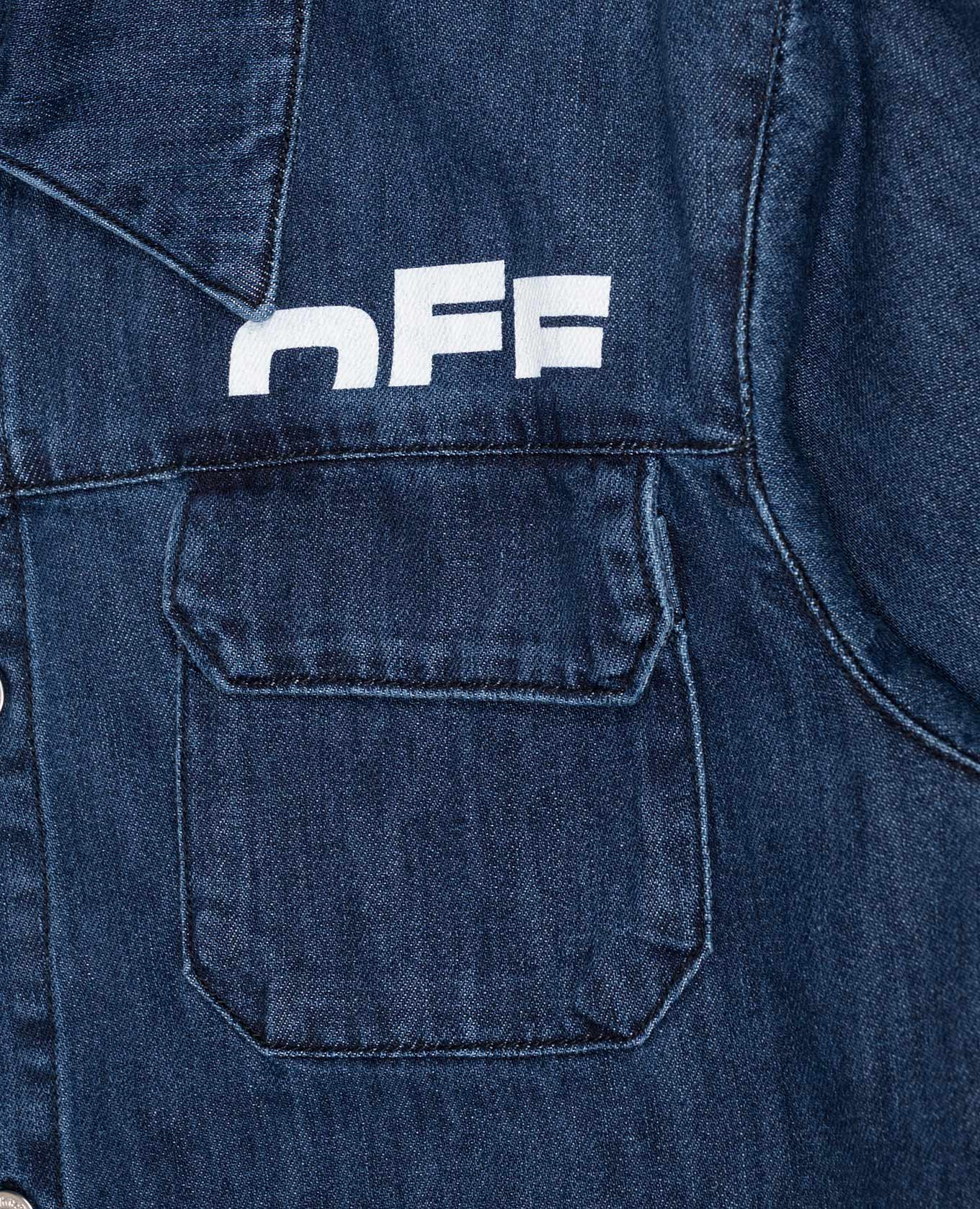 

Children's blue denim shirt with logo print Off-White