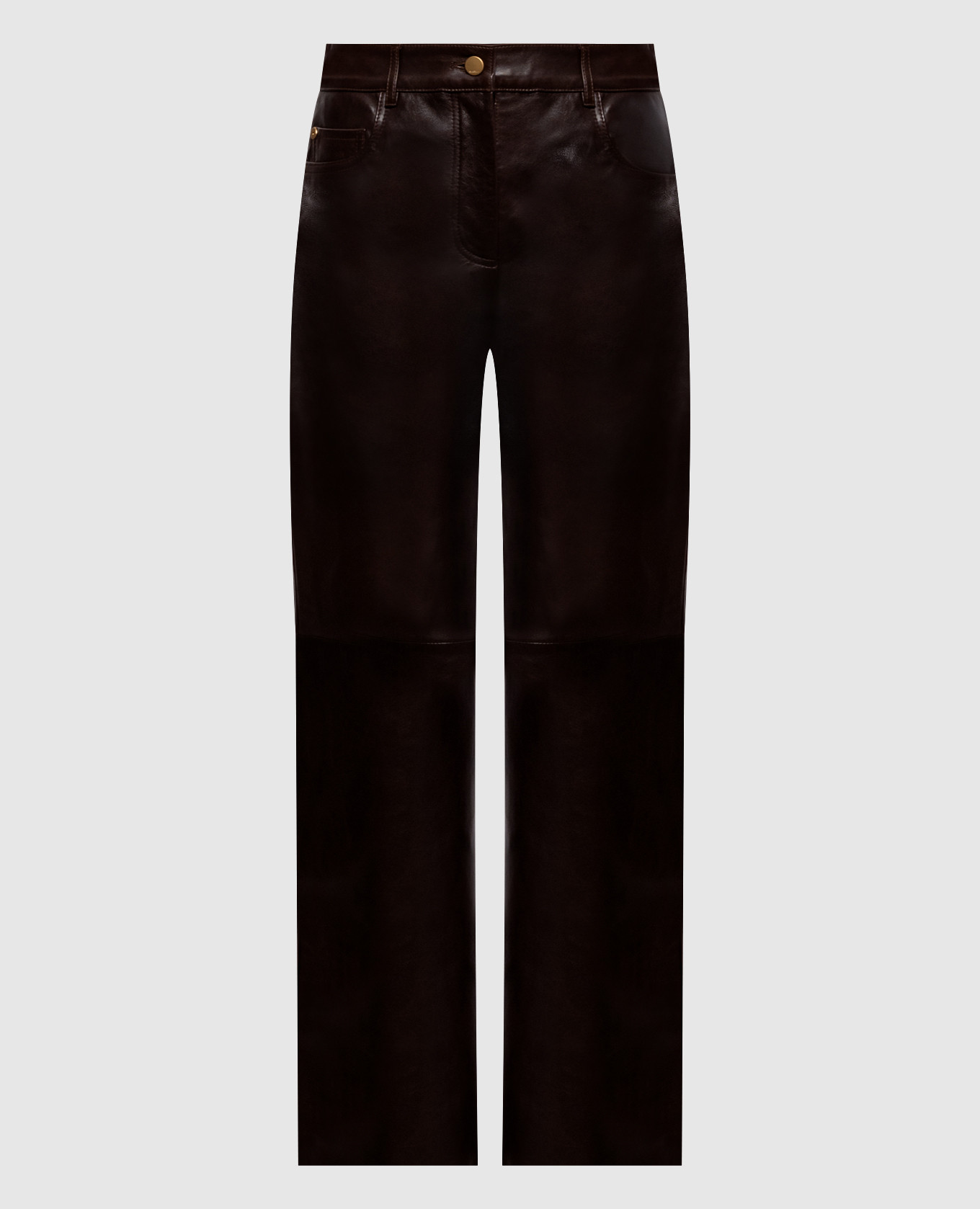 Brown leather pants with logo patch Max Mara