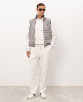 Brunello Cucinelli Ivory sweatshirt with embroidery MM8263390G