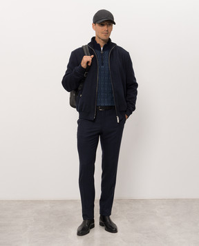 Stefano Ricci Blue wool pants with embroidery M1T022SR14T068HA