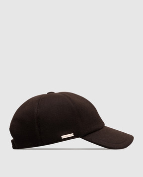 Enrico Mandelli Brown cashmere cap CAP4014816