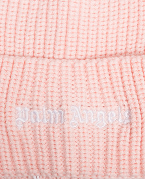 Palm Angels Children's pink hat with logo embroidery F6PAJGHT226