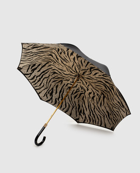 Pasotti Black cane umbrella with animal print lining OMITDO189RASO140929