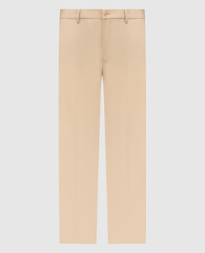 Stefano Ricci Beige wool trousers with logo M1T80A0000W0008U
