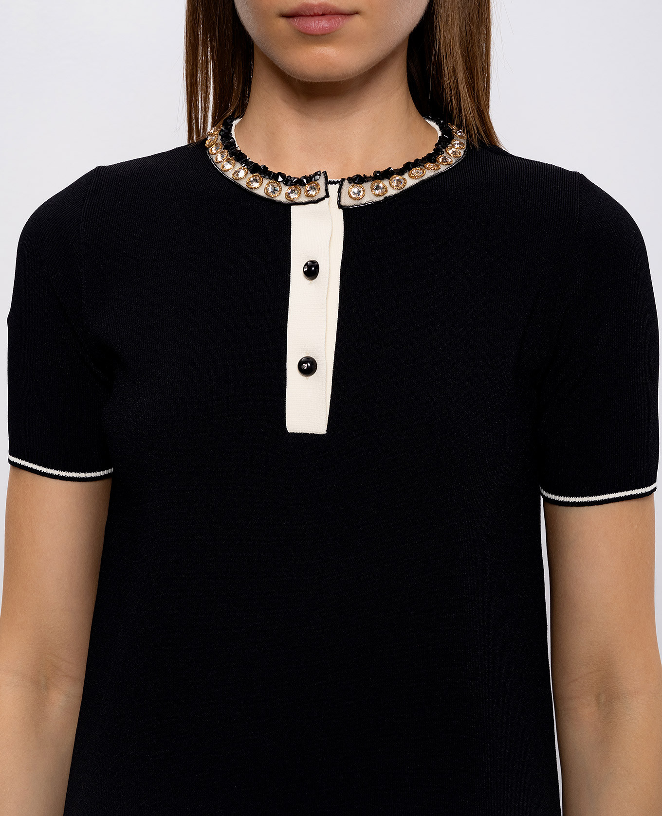 

Black polo dress with crystals Valentino