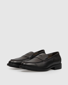 Doucal's Black leather loafers DU3491MARCUT287