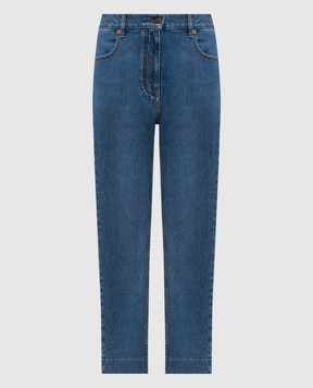 Valentino Blue cropped jeans with logo patch 9B3DD21NAEC