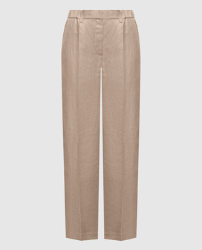 Brunello Cucinelli Beige linen pants MH527P9198