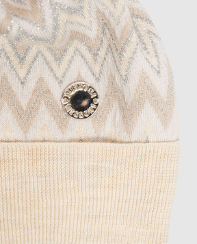 Missoni Children's beige hat with patterned wool MZ0B37W0028