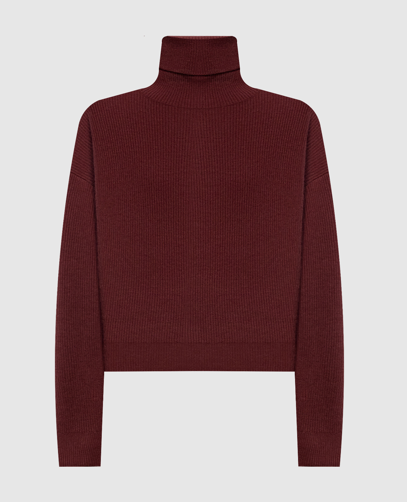 Burgundy sweater made of wool, cashmere and silk