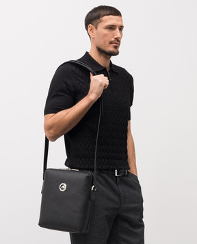 Stefano Ricci Black leather bag with textured emblem ND156TPVDVH