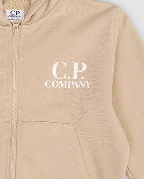 C.P. Company Children's beige sports jacket with logo print CMF01ALCA691014