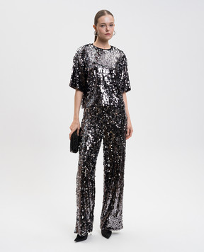 Max Mara Weekend Black CABREO pants with sequins CABREO1234