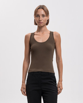 Max Mara EDITTA brown ribbed tank top MXMEDITTA