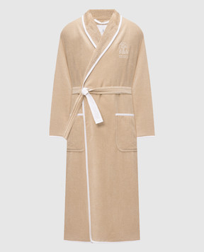Brunello Cucinelli Beige terry robe with embroidered emblem MLB925152