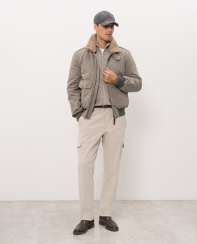 Brunello Cucinelli Gray cashmere cardigan with zipper M2400106