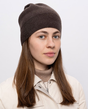 Peserico Brown hat with wool, silk and cashmere with lurex S36210F1209095