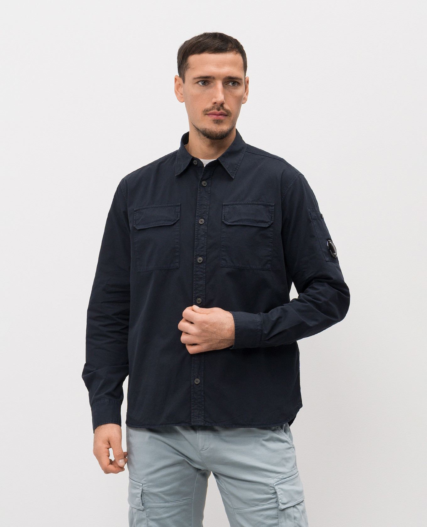 

Blue shirt with patch C.P. Company