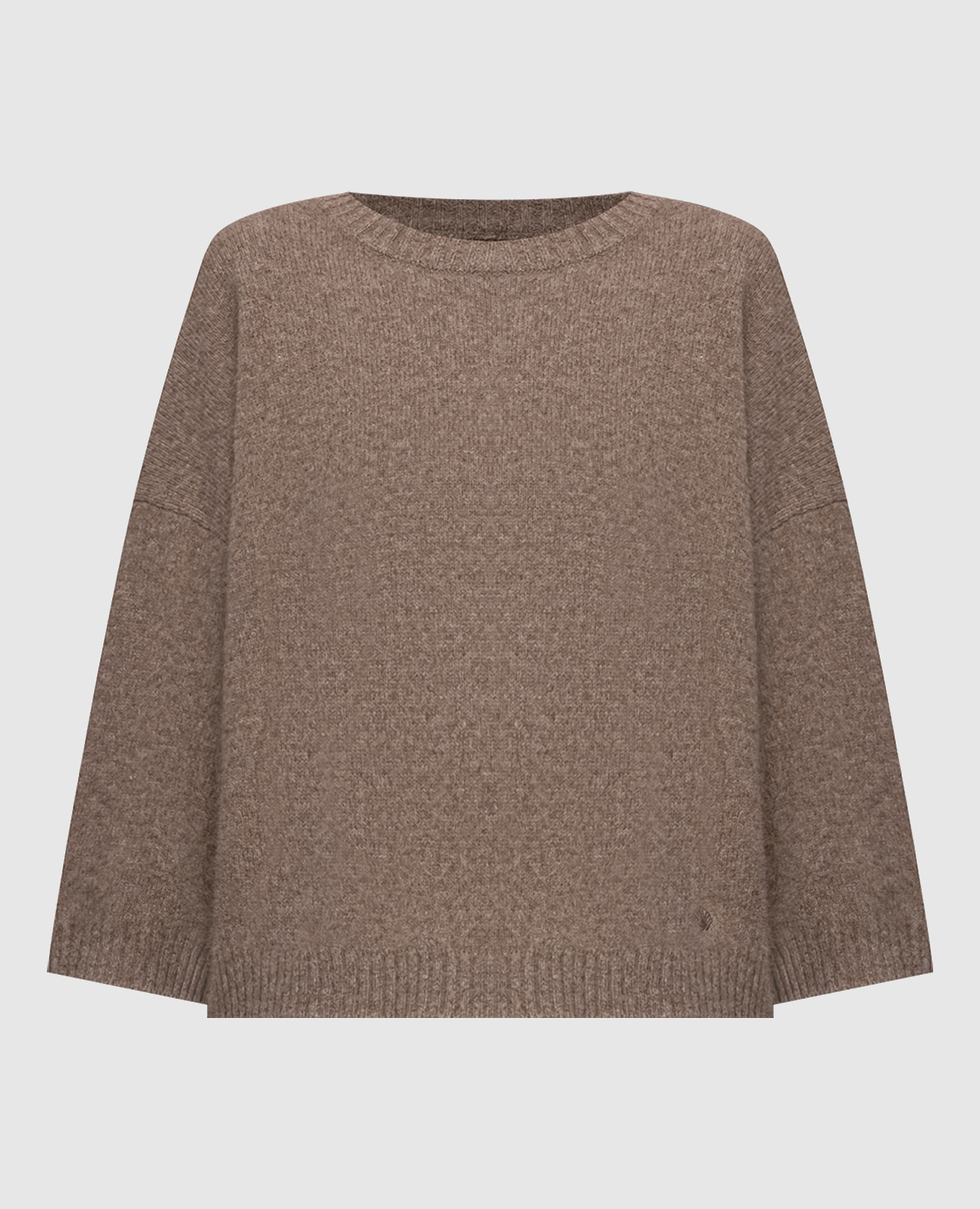 AZALI brown wool short-sleeved sweater