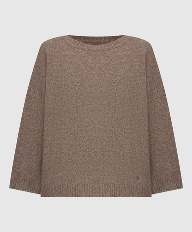 AZALI brown wool short-sleeved sweater
