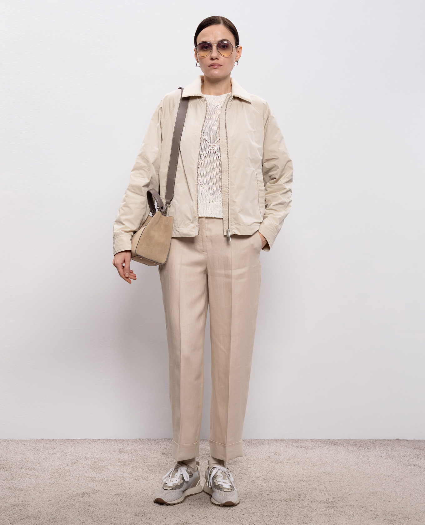 

White linen sweater with sequins Peserico