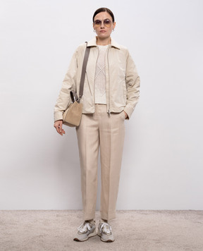 Peserico White linen sweater with sequins A99053F039106A