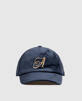 AUTRY Blue velour cap with monogram embroidery ACPU132B