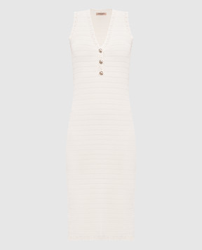 Twinset Beige midi dress with logo 261TP3073