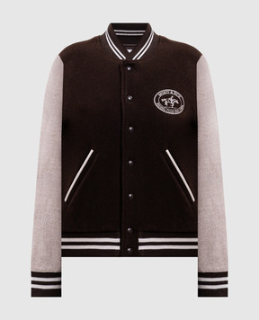 Sporty & Rich Diana brown wool bomber jacket OW00783244BR39