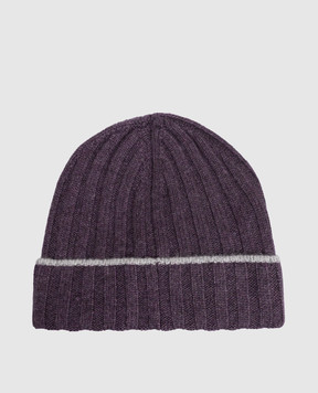 Brunello Cucinelli Purple cashmere hat M2240900