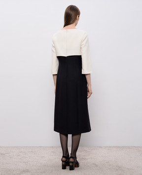 Valentino Black wool and silk midi dress 8B3VAJR01CF